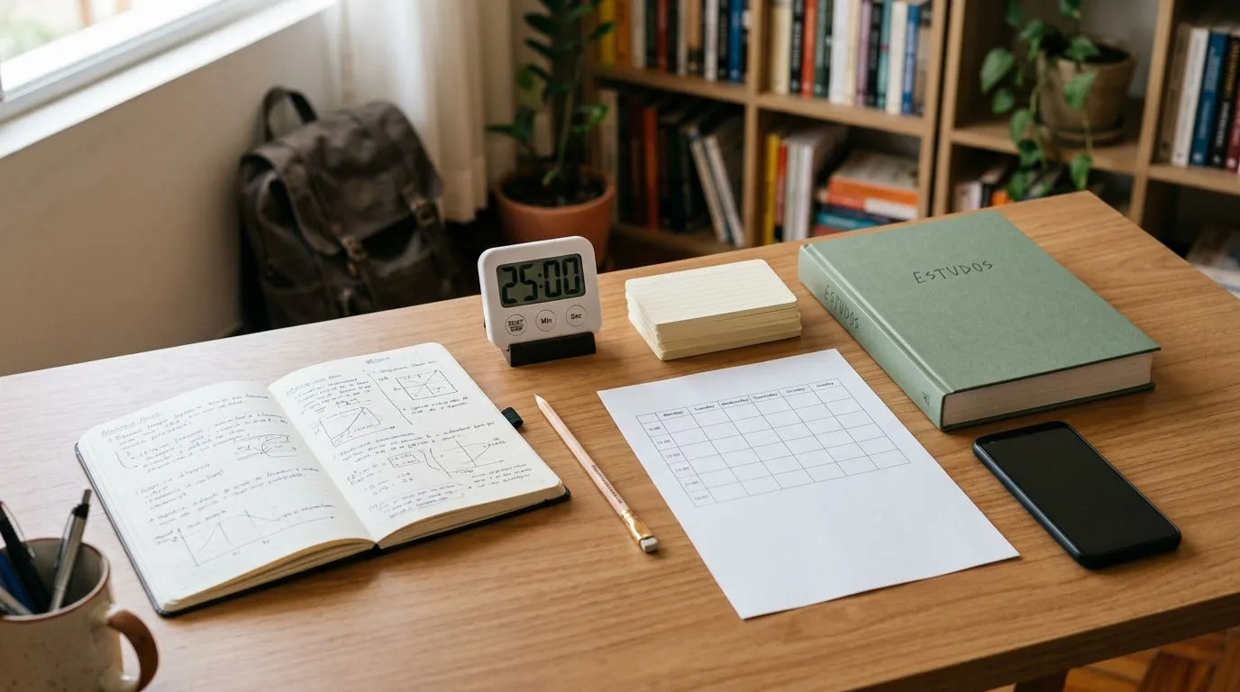 Como estudar sozinho com eficiência: um roteiro prático para planejar, testar e corrigir